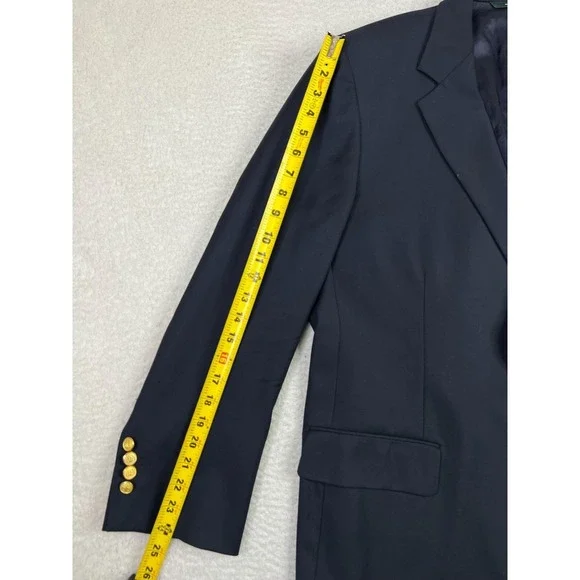 Brooks Brothers Blazer Mens 46 Blue Loro Piana Wool Made USA Super 120s - Picture 14 of 16